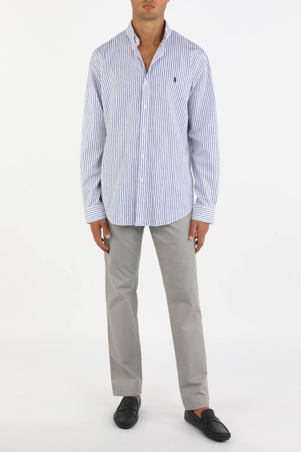 Classic Straight Flat Pants in Grey